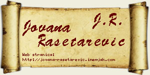 Jovana Rašetarević vizit kartica